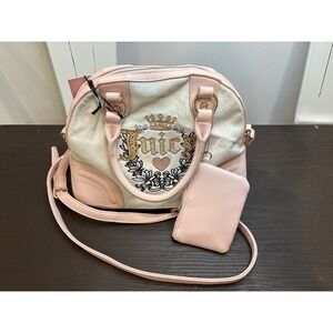 Beautiful JUICY COUTURE HERITAGE SATCHEL Pink Heart New With Tags